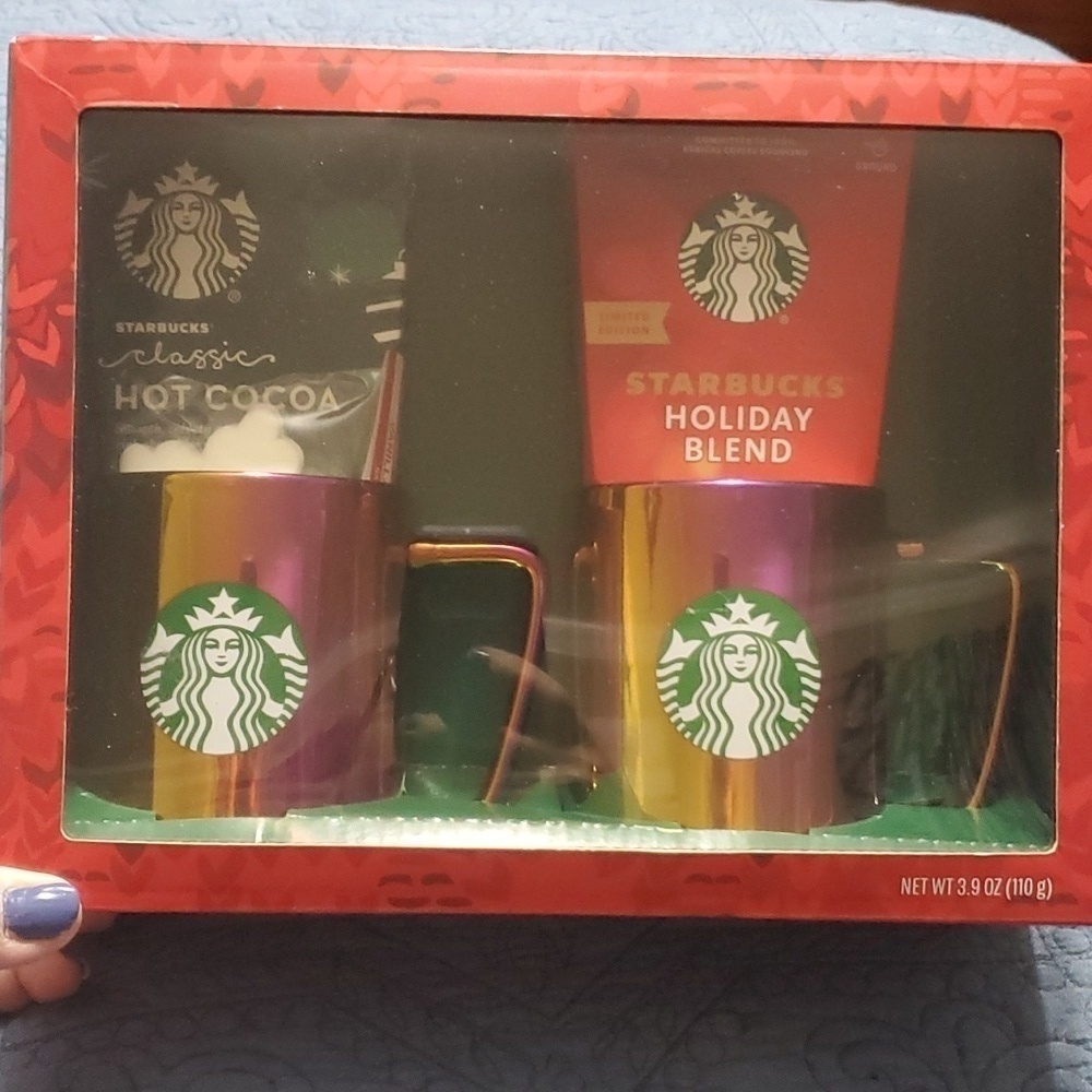 Starbucks Iridescent Coffee Mugs Gift Set NWOT